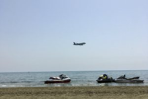 larnaca beach plane