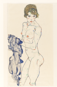 Egon_Schiele_Nu_fminin_debout_au_tissu_bleu_1914_G