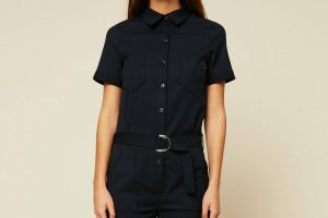 chic jumpsuit denim detail