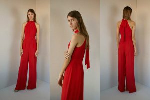 chic jumpsuit red